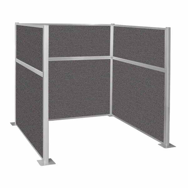 Versare Pre-Configured Hush Panel Cubicle (U Shape) 6' x 6' Charcoal Gray Fabric 1861307 - main